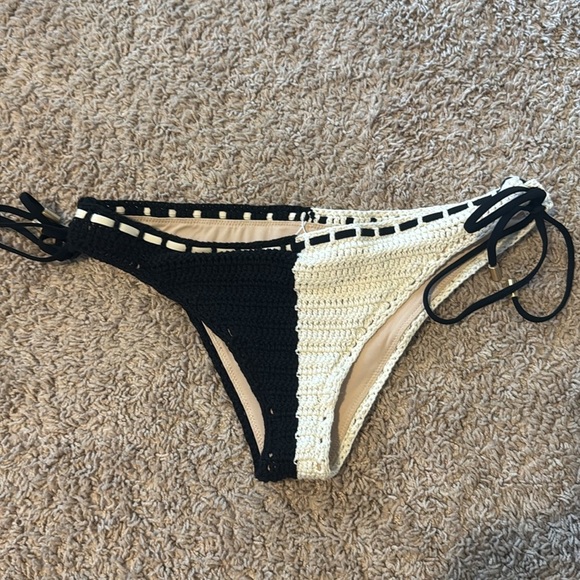 Zimmermann Clover Crochet Bikini bottom in Black & White - Picture 2 of 5